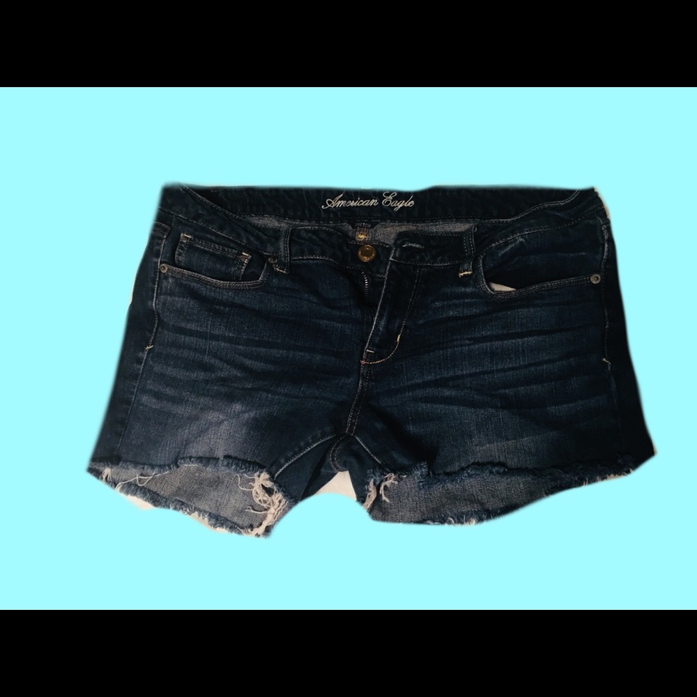American Eagle Blue Jeans Cut into Shorts